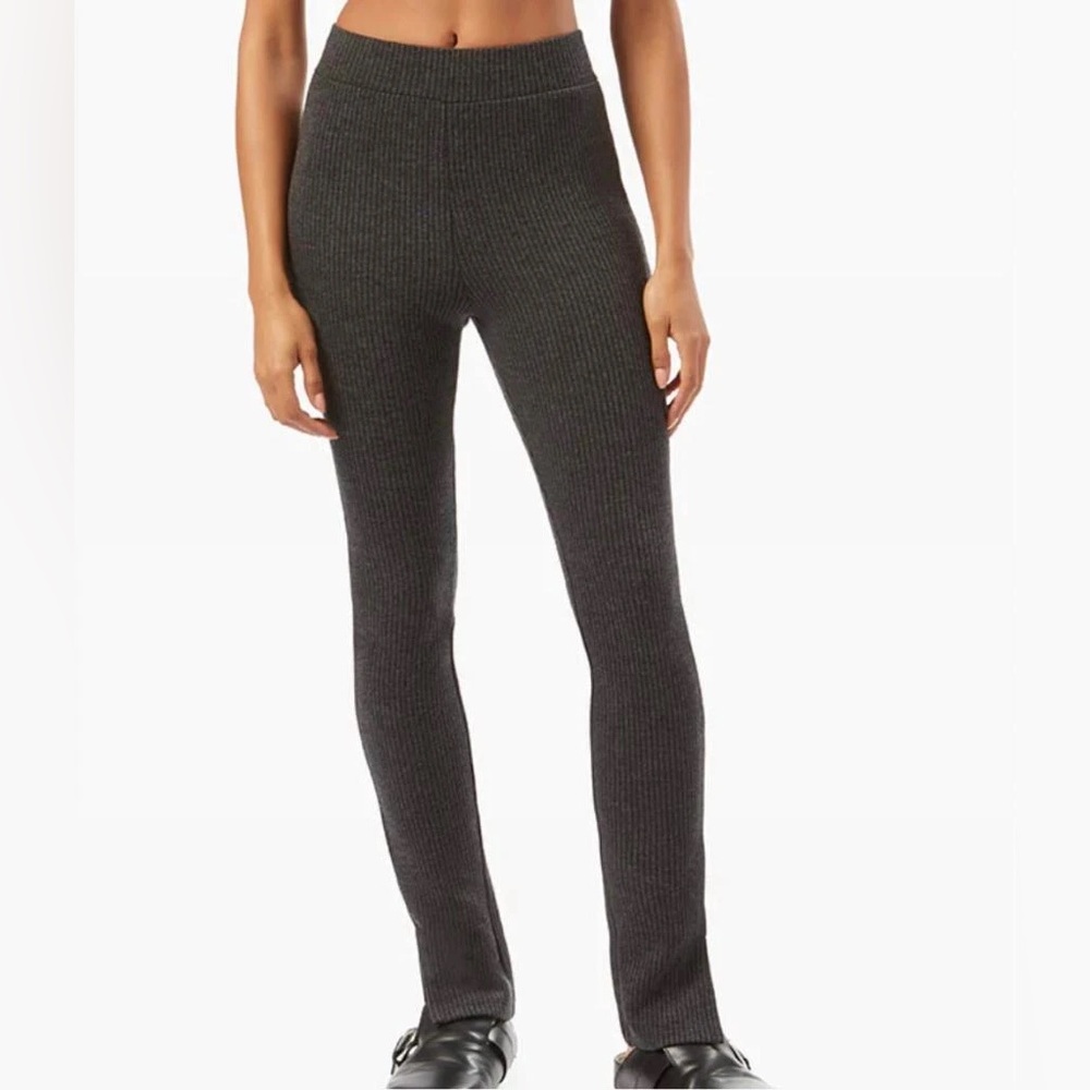 WeWoreWhat Charcoal Ribbed Leggings